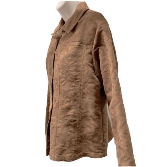 WOOLRICH Shacket Shirt Embroidered Faux suede Jacket Medium - Picture 7 of 14